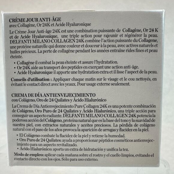 Delfanti Milano Collagen 24K‎ Anti Aging Day Cream With Pure Hyaluronic Acid 1.7 - Picture 5 of 8